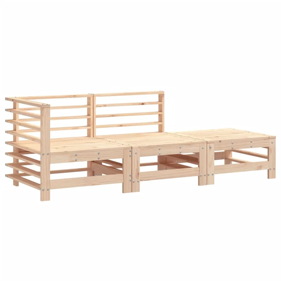Salon de jardin 3 pcs bois massif de pin - 2