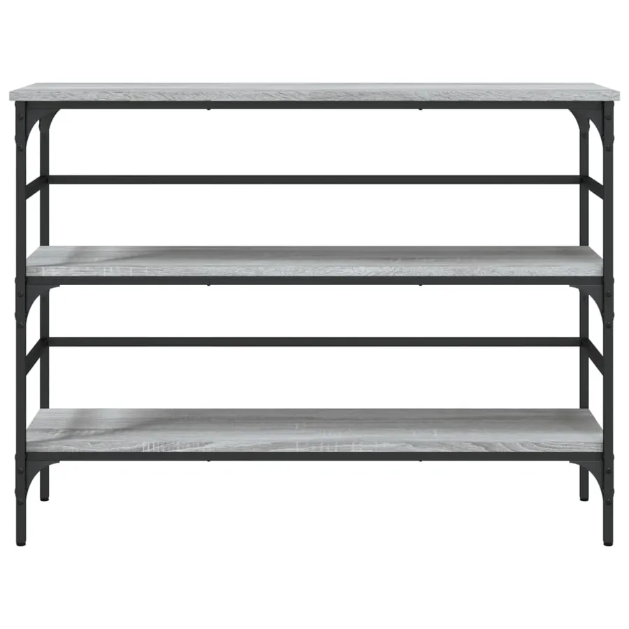 Table console sonoma gris 100x32x75 cm bois d'ingénierie - 5