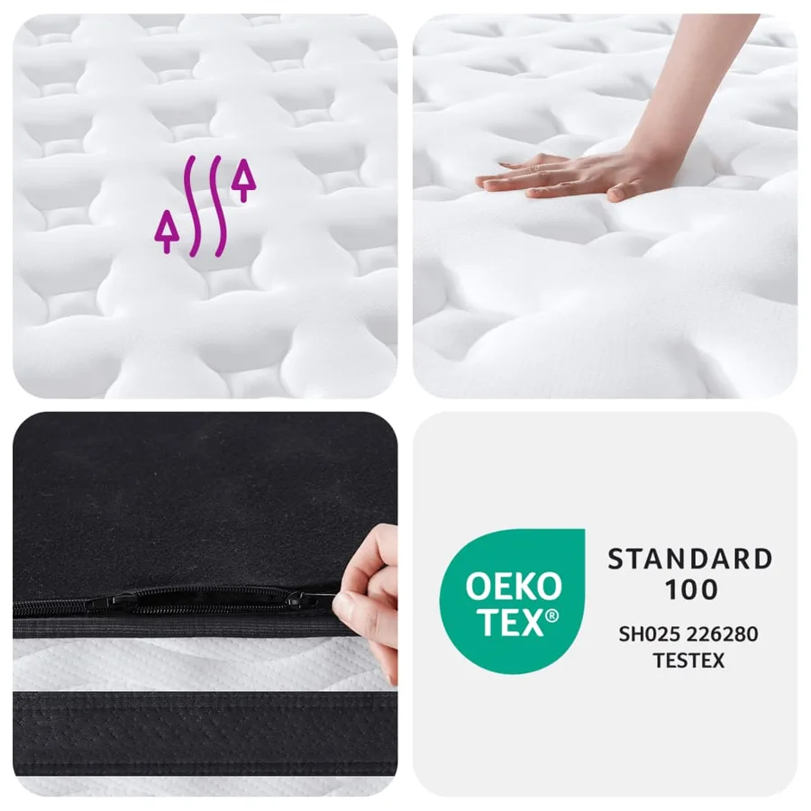 Matelas à ressorts ensachés moyen 100x200 cm - 8