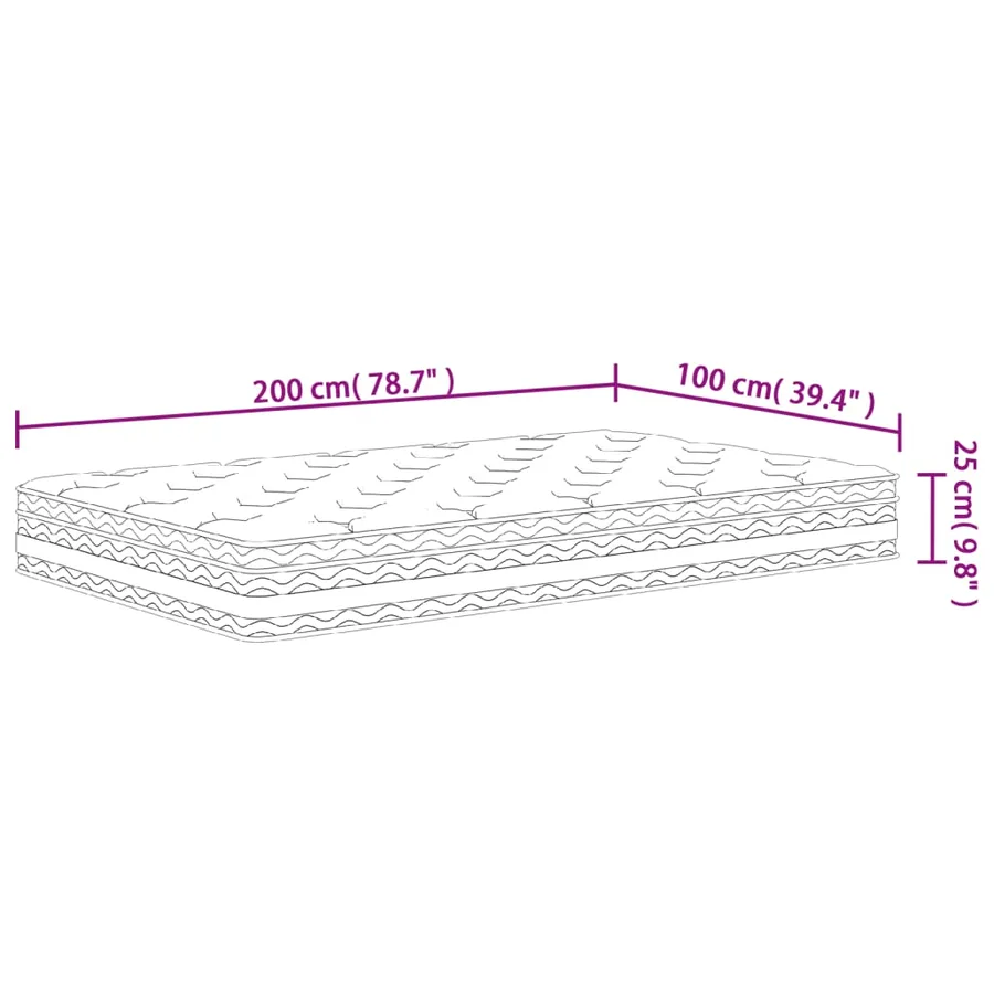 Matelas à ressorts ensachés moyen 100x200 cm - 9