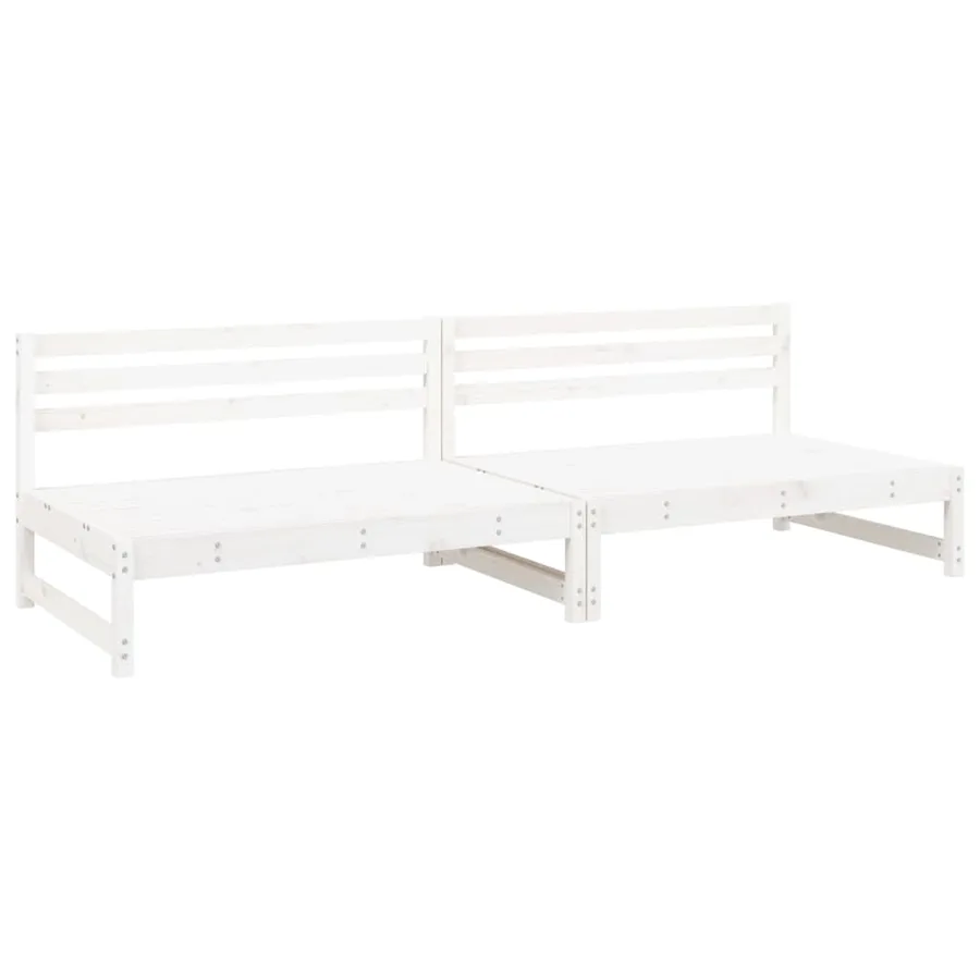 Canapés centraux de jardin 2pcs blanc 120x80 cm bois pin massif - 2