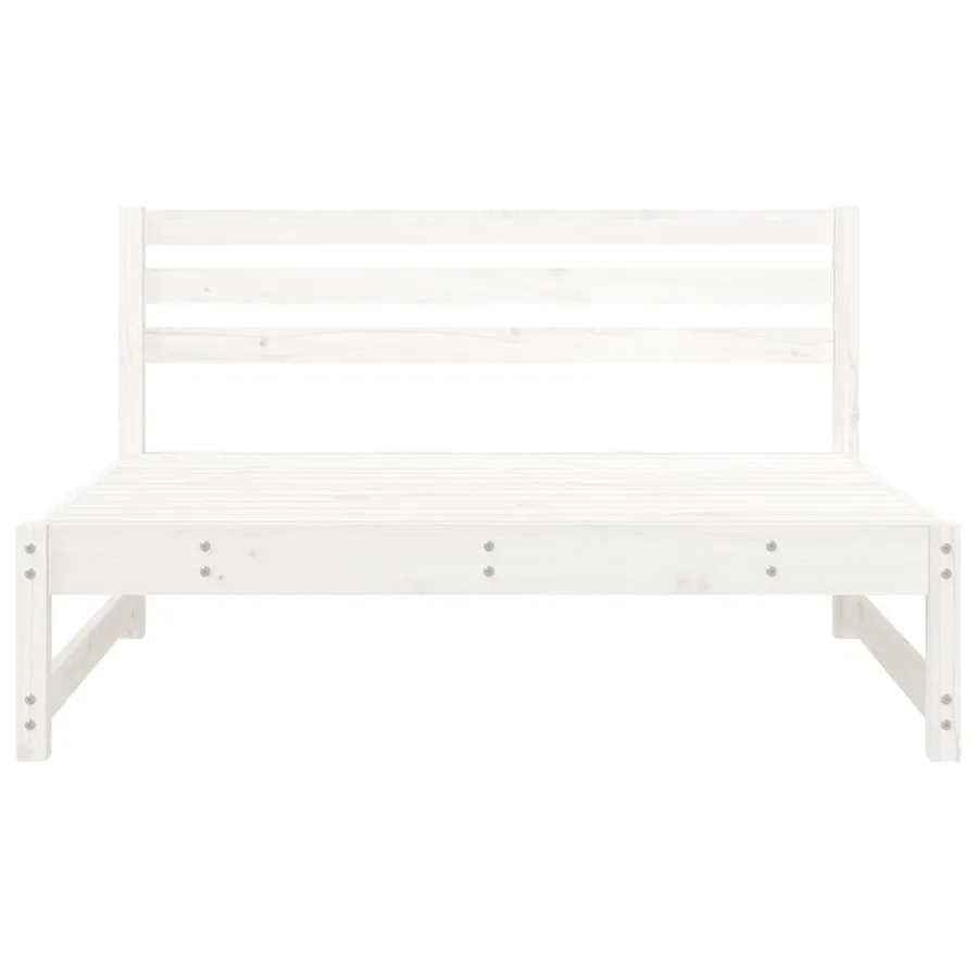 Canapés centraux de jardin 2pcs blanc 120x80 cm bois pin massif - 4