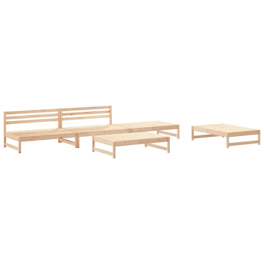Salon de jardin 5 pcs bois massif de pin - 2