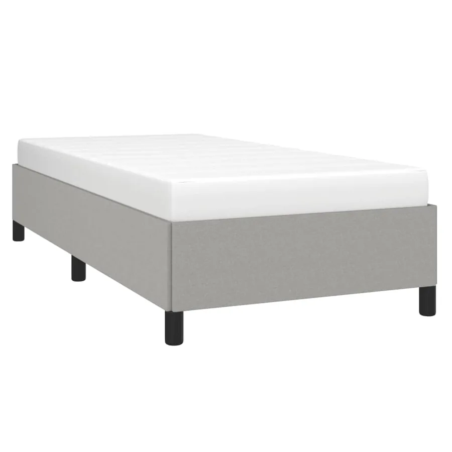 Cadre de lit sans matelas gris clair 100x200 cm tissu - 4