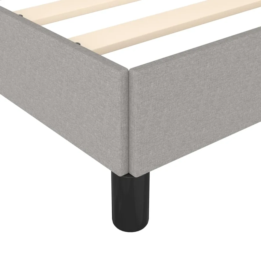 Cadre de lit sans matelas gris clair 100x200 cm tissu - 7