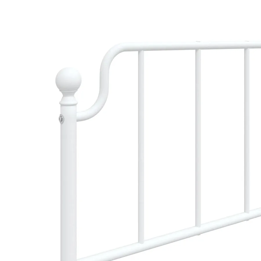 Cadre de lit métal sans matelas et tête de lit blanc 107x203 cm - 8