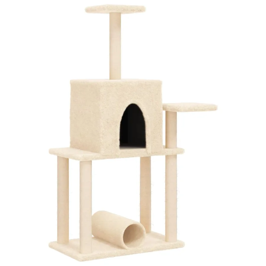 Arbre à chat avec griffoirs en sisal crème 122 cm - 2
