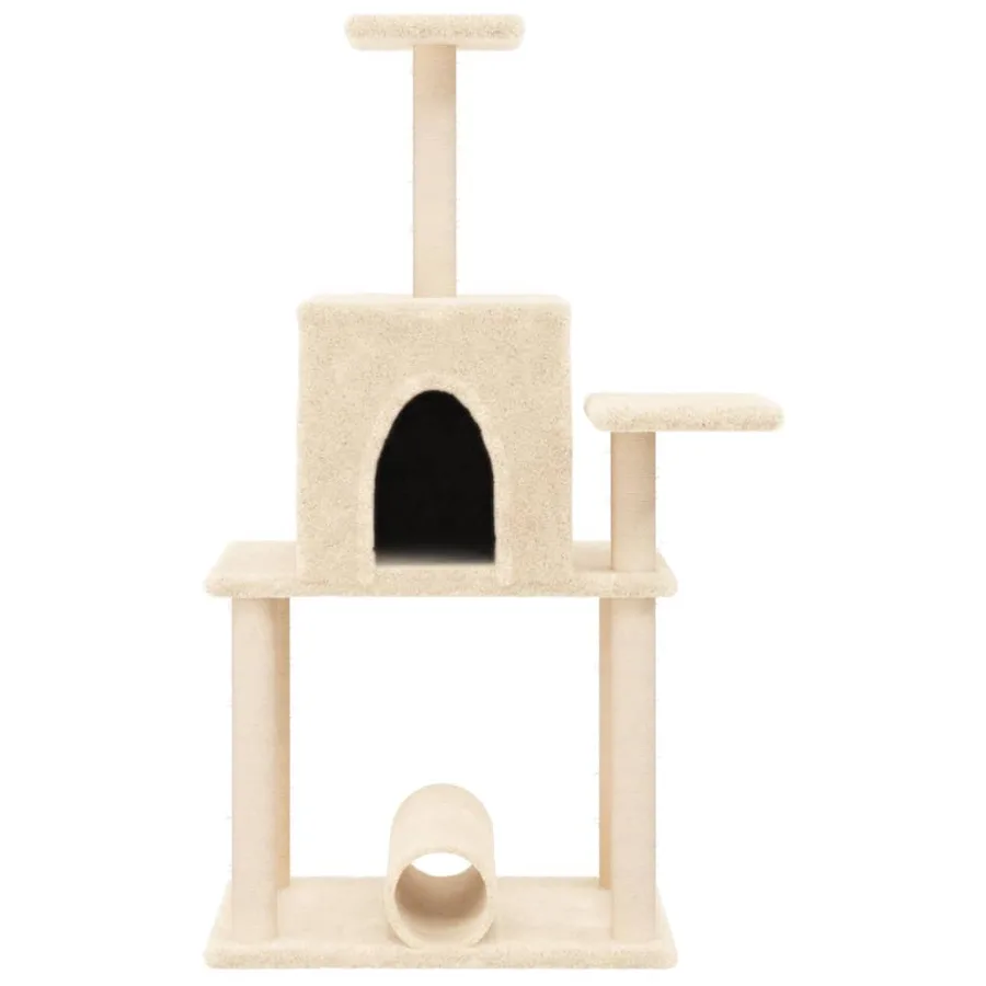 Arbre à chat avec griffoirs en sisal crème 122 cm - 4