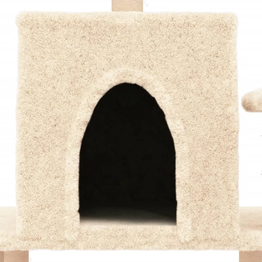 Arbre à chat avec griffoirs en sisal crème 122 cm - 7