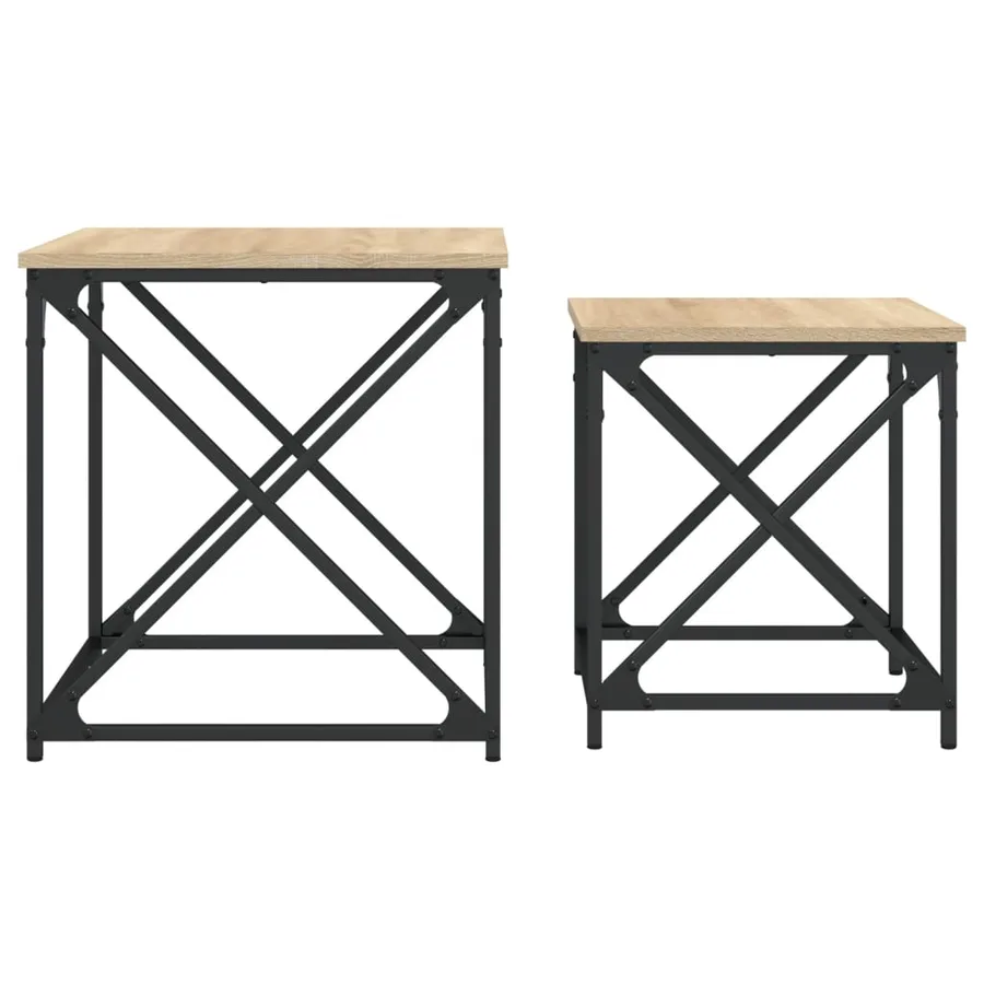 Tables basses gigognes 2 pcs chêne sonoma bois d'ingénierie - 5