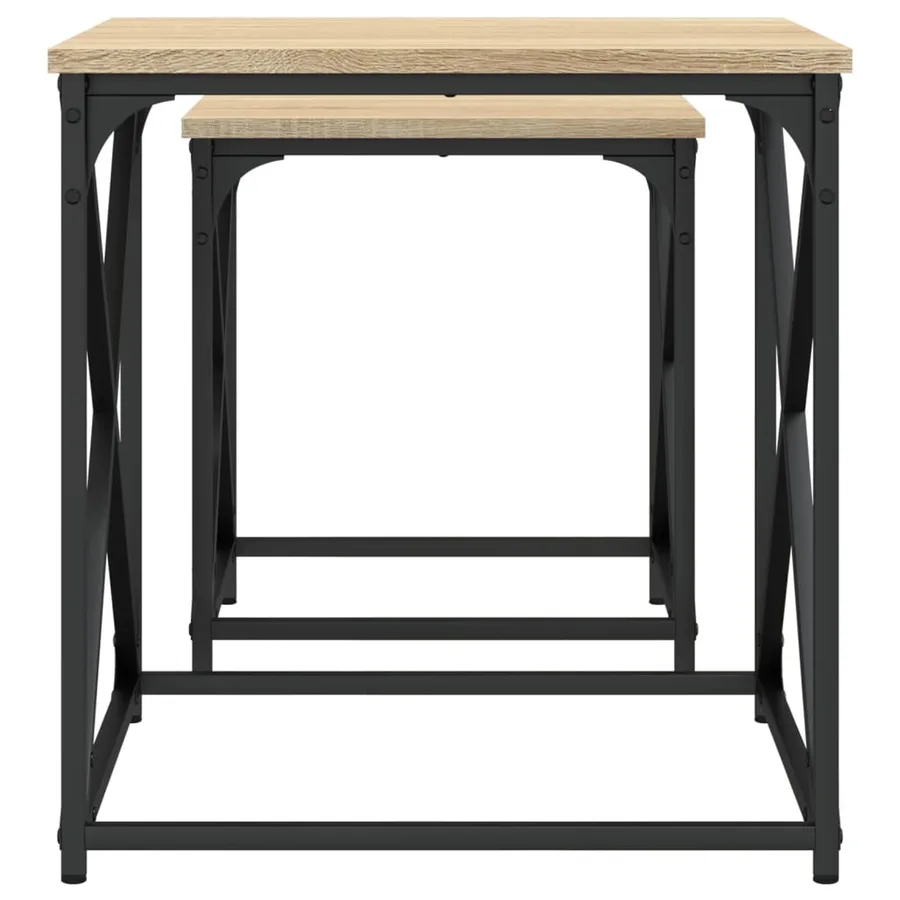 Tables basses gigognes 2 pcs chêne sonoma bois d'ingénierie - 6