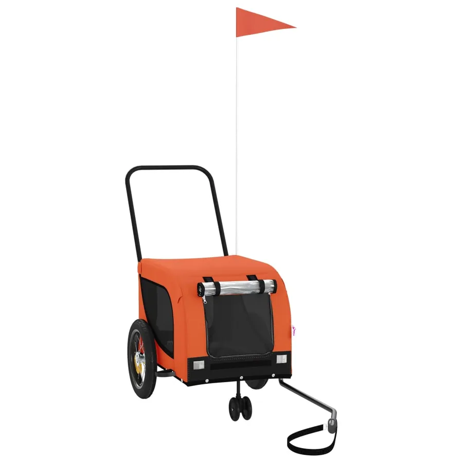 Remorque de vélo pour animaux de compagnie orange et noir - 2