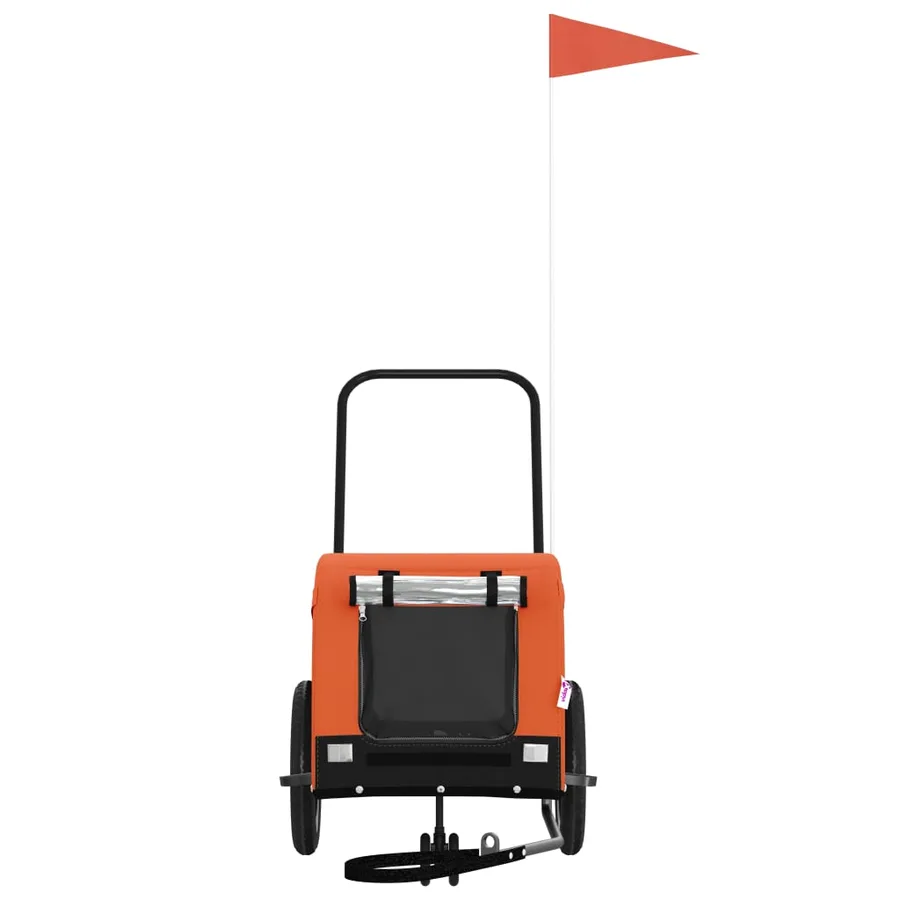 Remorque de vélo pour animaux de compagnie orange et noir - 3