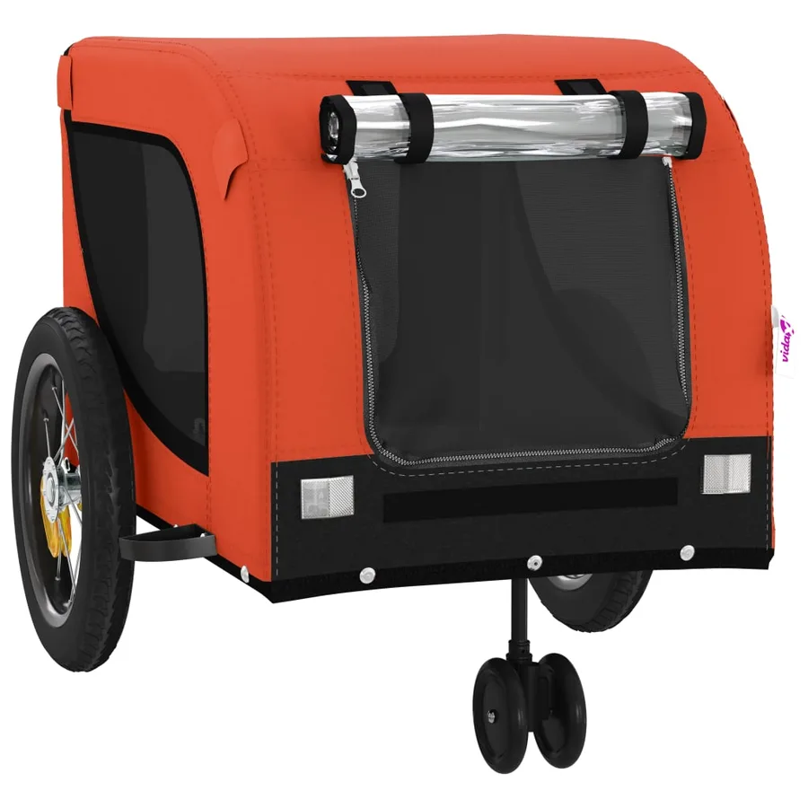 Remorque de vélo pour animaux de compagnie orange et noir - 4