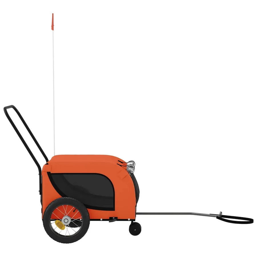 Remorque de vélo pour animaux de compagnie orange et noir - 5