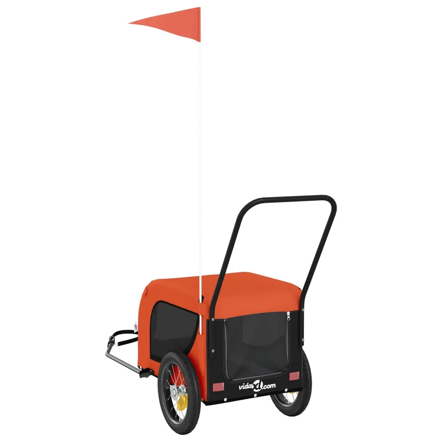 Remorque de vélo pour animaux de compagnie orange et noir - 7