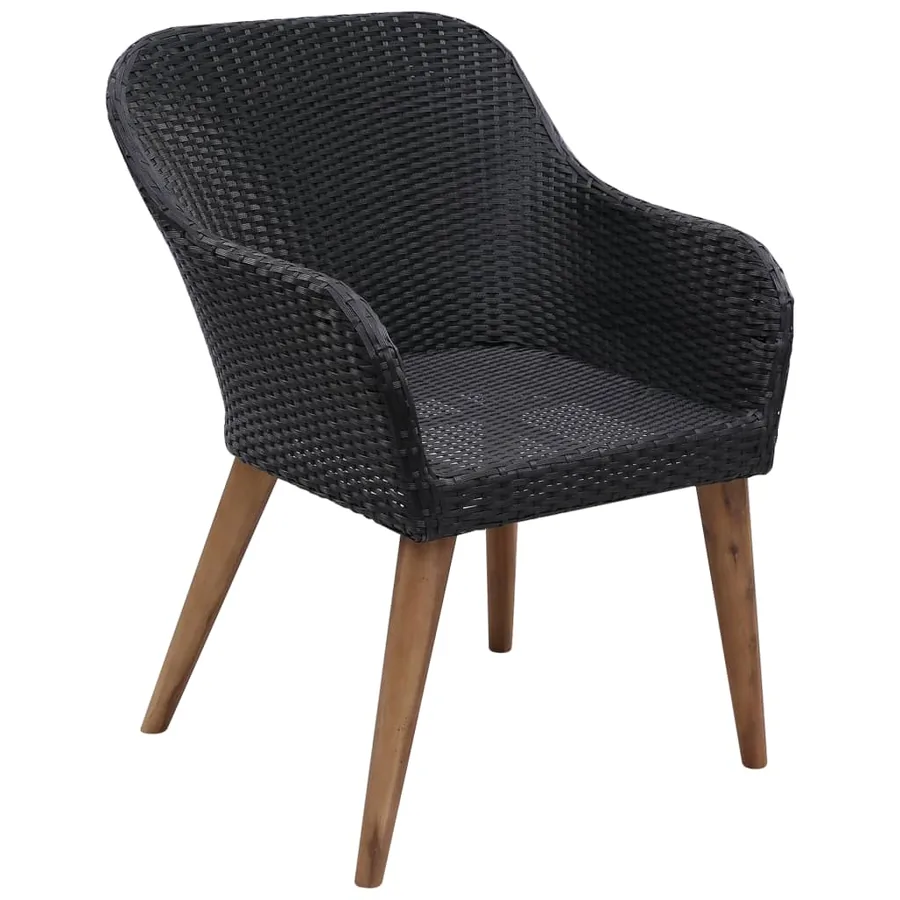 Ensemble à manger de jardin 7 pcs Noir - 3