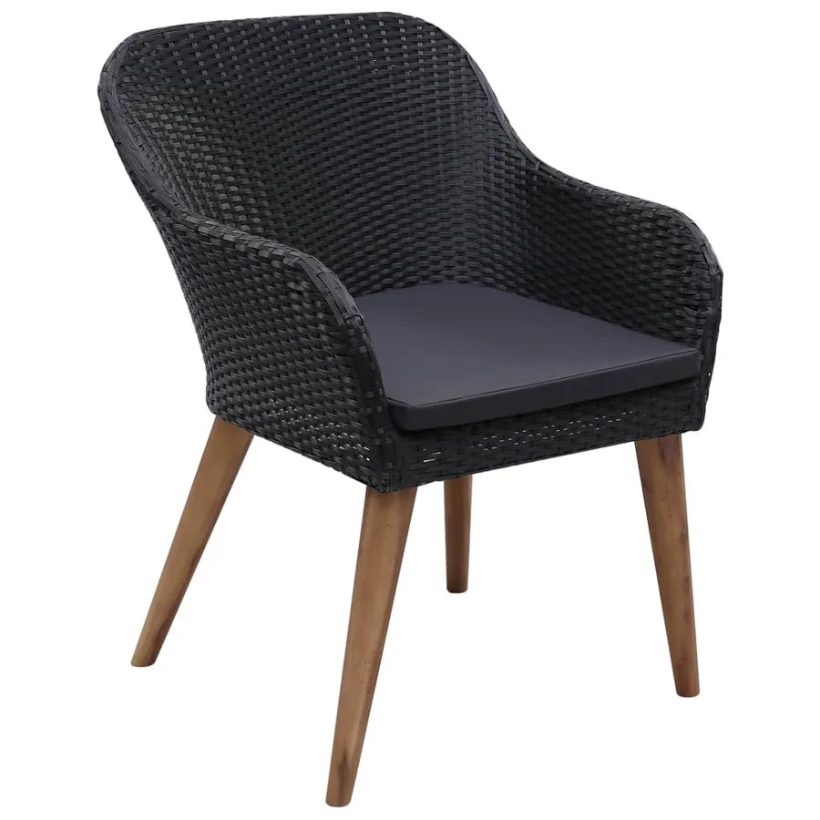 Ensemble à manger de jardin 7 pcs Noir - 4