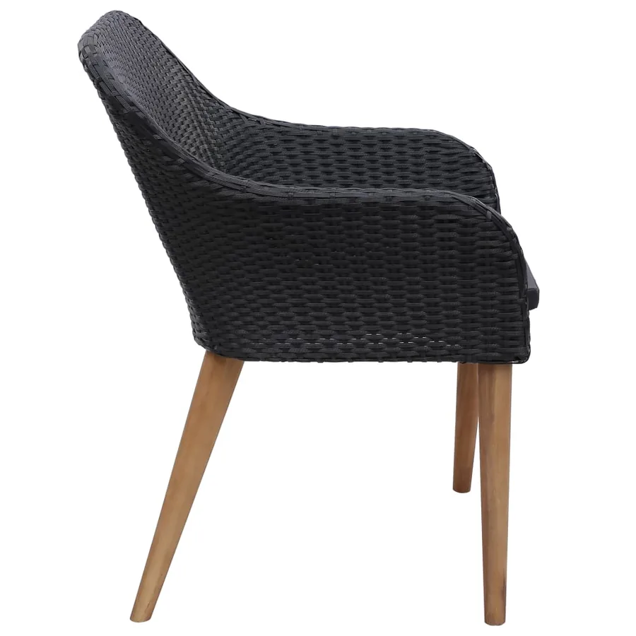 Ensemble à manger de jardin 7 pcs Noir - 6