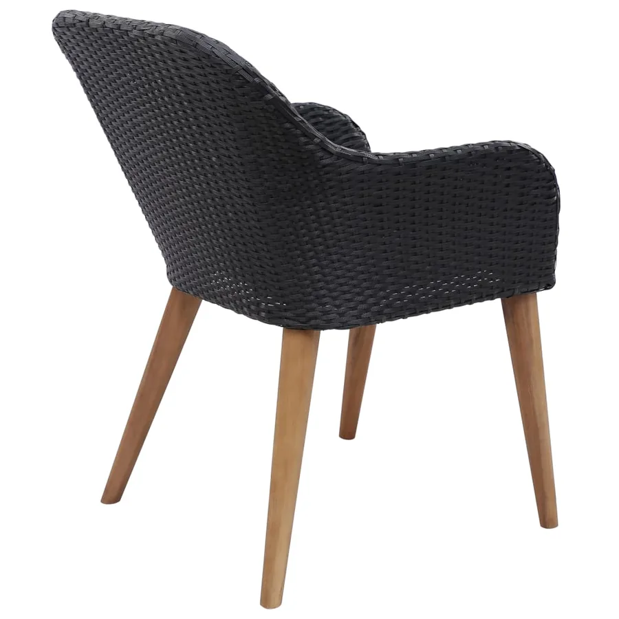Ensemble à manger de jardin 7 pcs Noir - 7