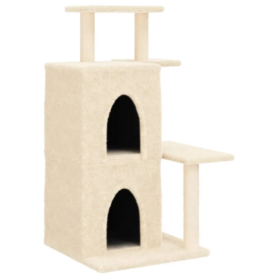 Arbre à chat avec griffoirs en sisal crème 97 cm - 2