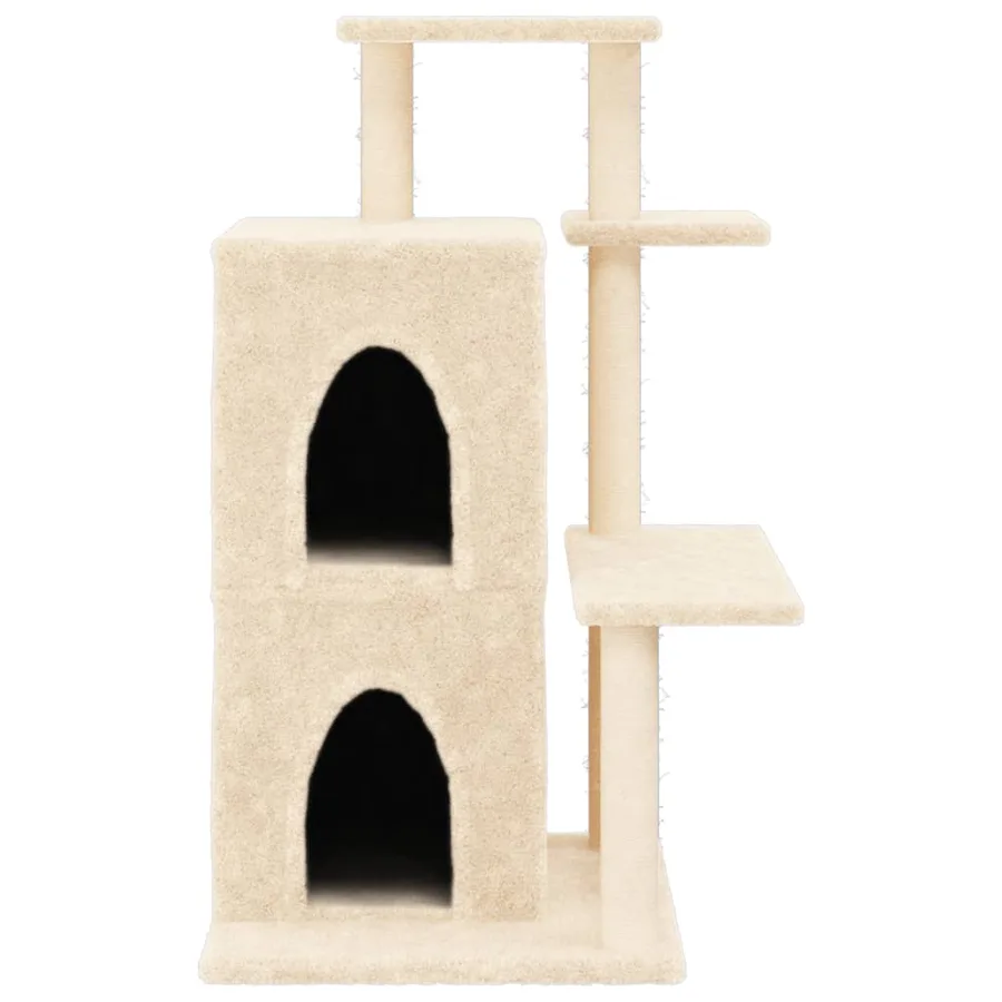 Arbre à chat avec griffoirs en sisal crème 97 cm - 4