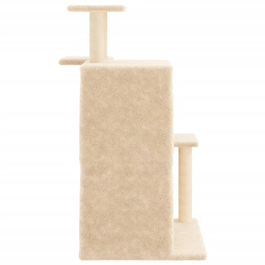 Arbre à chat avec griffoirs en sisal crème 97 cm - 5