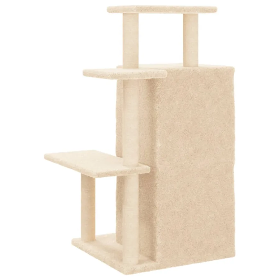 Arbre à chat avec griffoirs en sisal crème 97 cm - 6