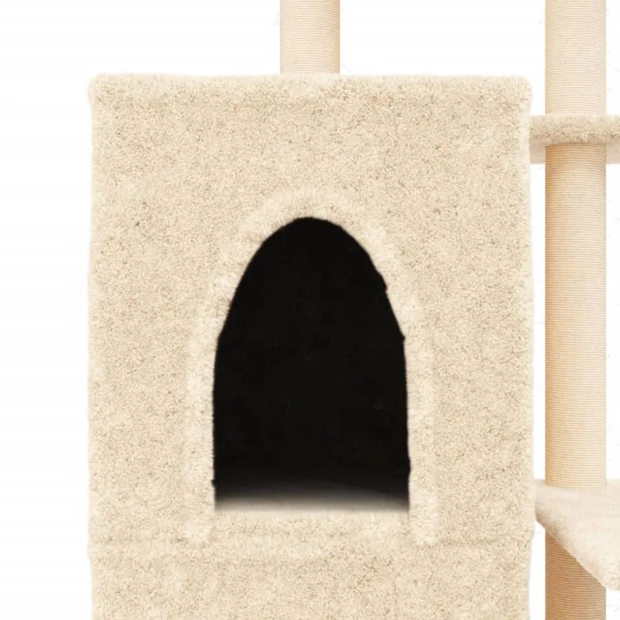 Arbre à chat avec griffoirs en sisal crème 97 cm - 7