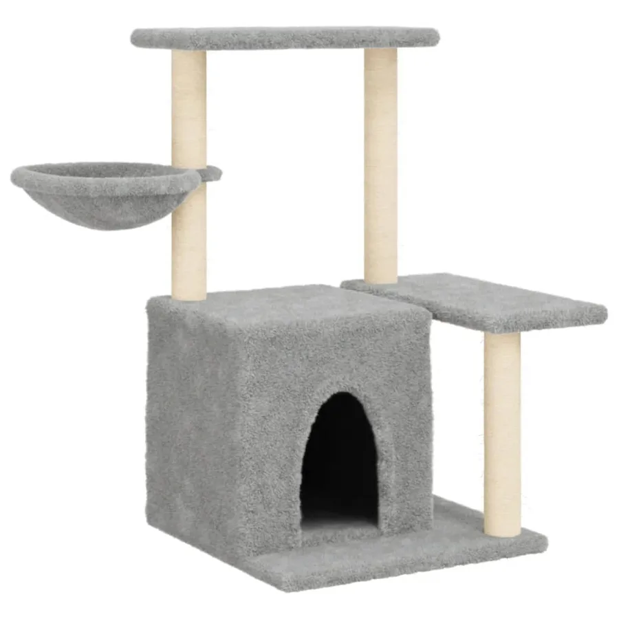 Arbre à chat avec griffoirs en sisal Gris clair 83 cm - 2