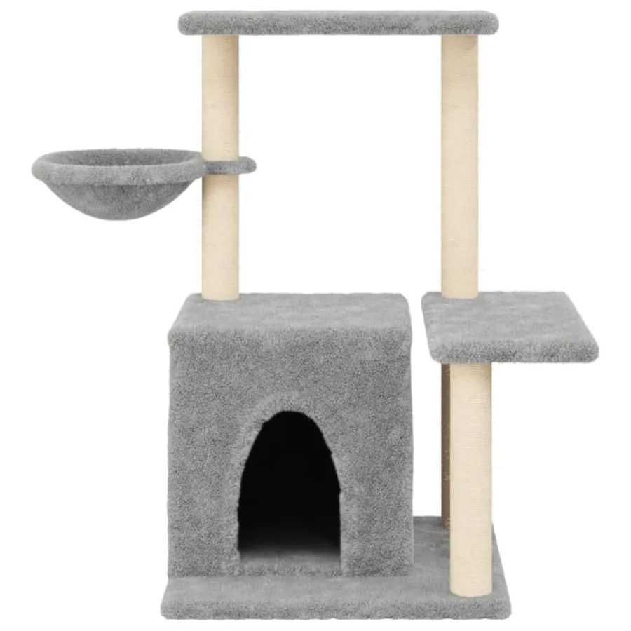 Arbre à chat avec griffoirs en sisal Gris clair 83 cm - 4