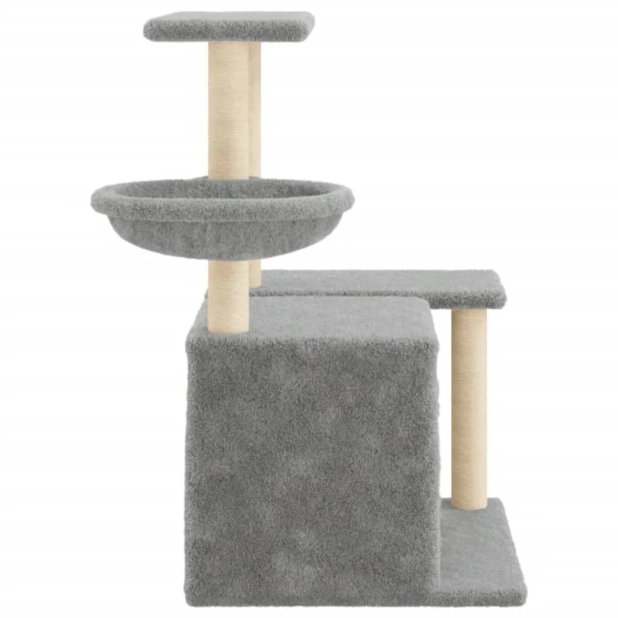 Arbre à chat avec griffoirs en sisal Gris clair 83 cm - 5