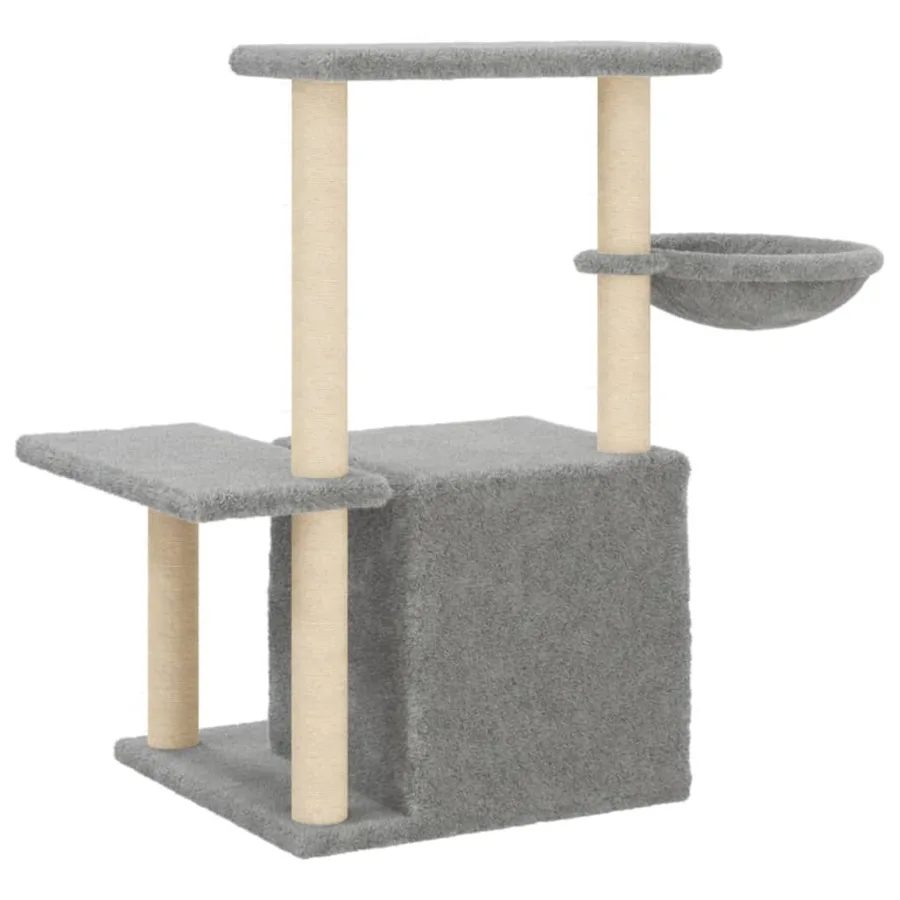 Arbre à chat avec griffoirs en sisal Gris clair 83 cm - 6