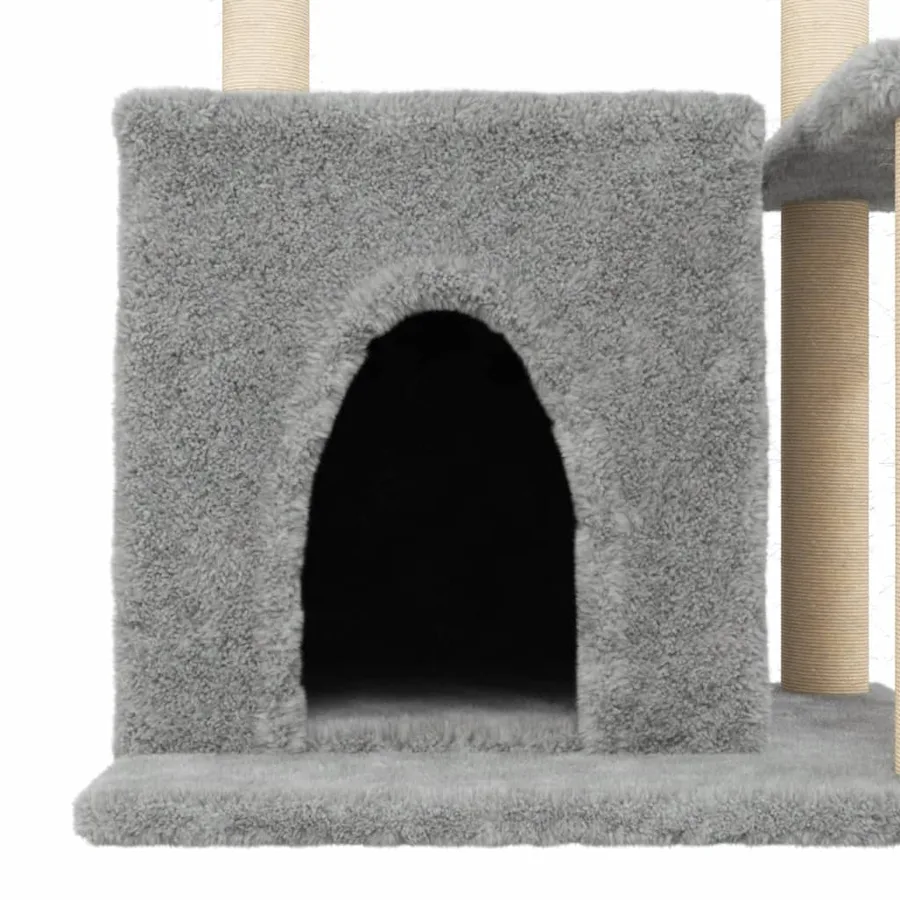 Arbre à chat avec griffoirs en sisal Gris clair 83 cm - 7