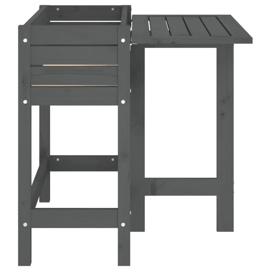 Jardinière de jardin avec dessus pliable gris bois pin massif - 5