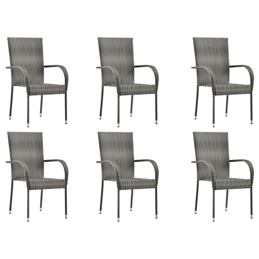 Ensemble à manger de jardin 7 pcs Gris - 5