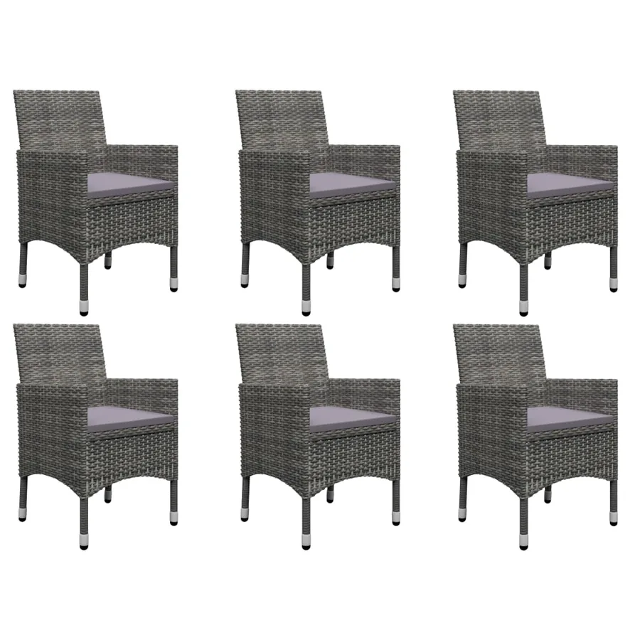 Ensemble à manger de jardin 7 pcs Gris - 7