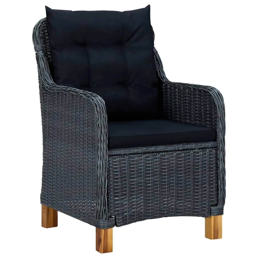 Ensemble à manger de jardin 7 pcs Gris foncé - 8