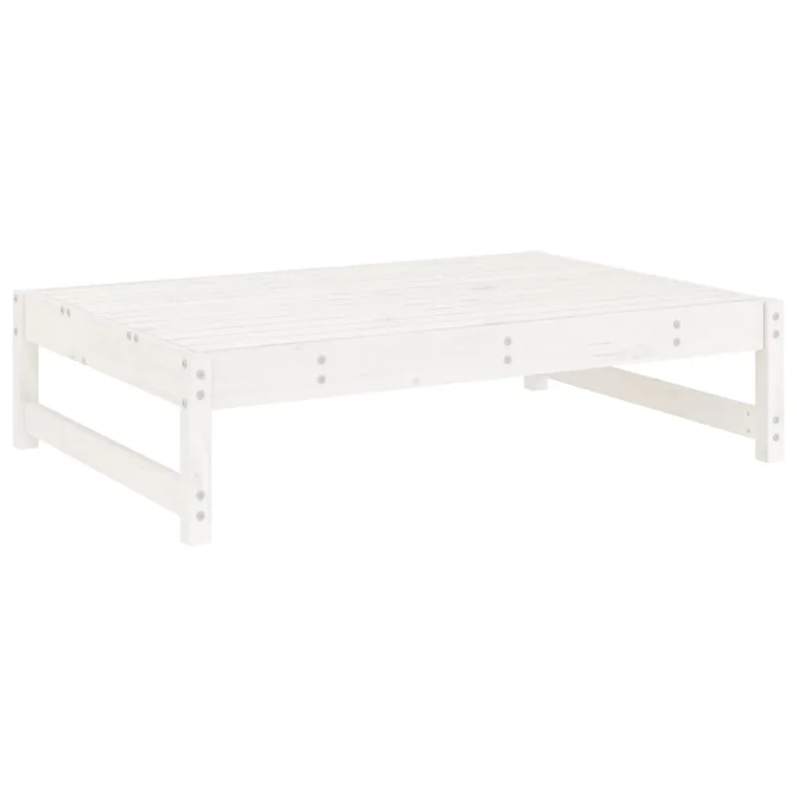 Salon de jardin 5 pcs blanc bois massif de pin - 4