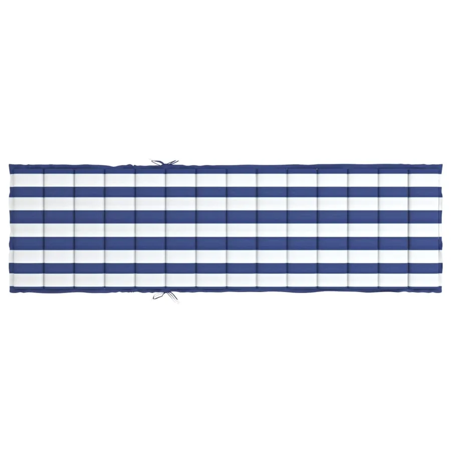 Coussin de chaise longue rayures bleues/blanches tissu oxford - 5
