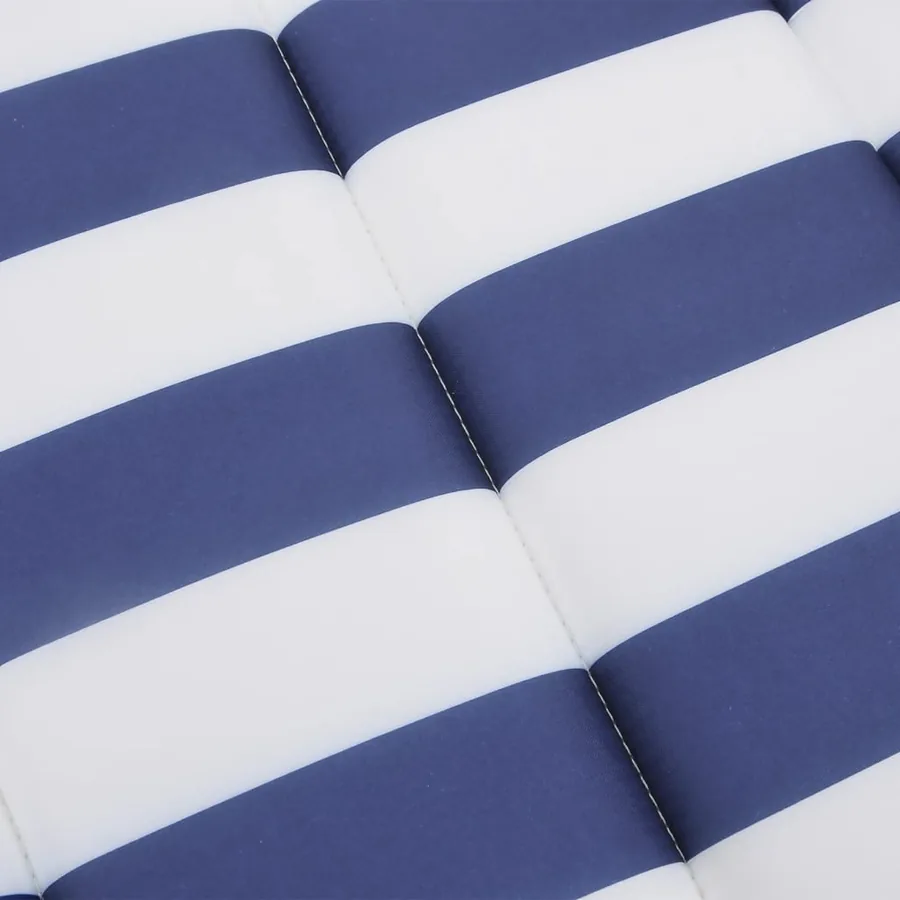 Coussin de chaise longue rayures bleues/blanches tissu oxford - 7