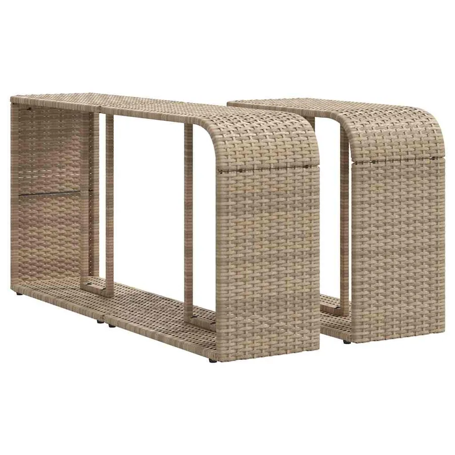 Salon de jardin 11 pcs avec coussins beige résine tressée - 8