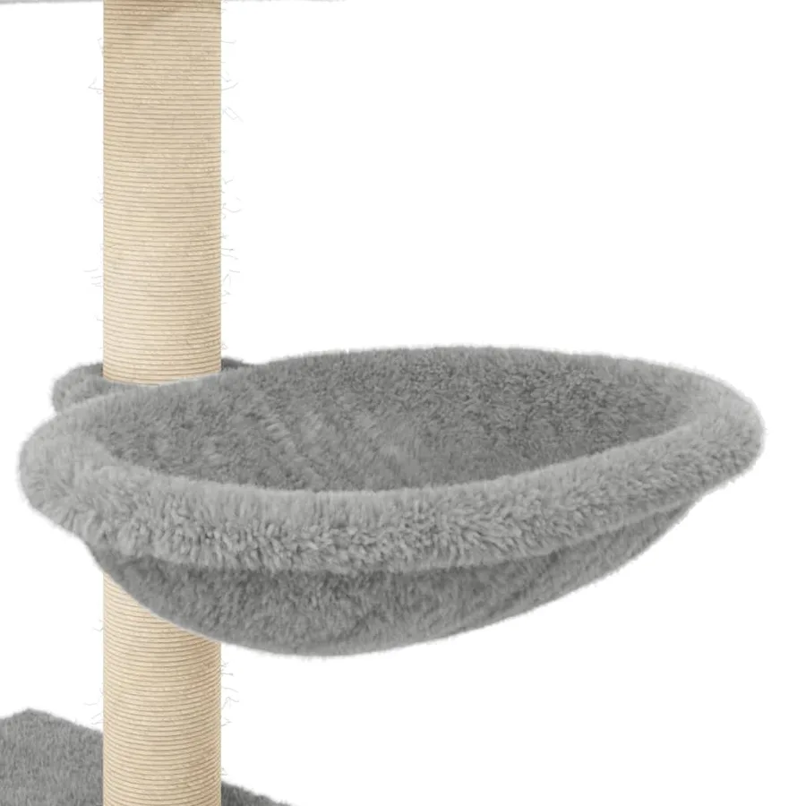 Arbre à chat avec griffoirs en sisal gris clair 117 cm - 8