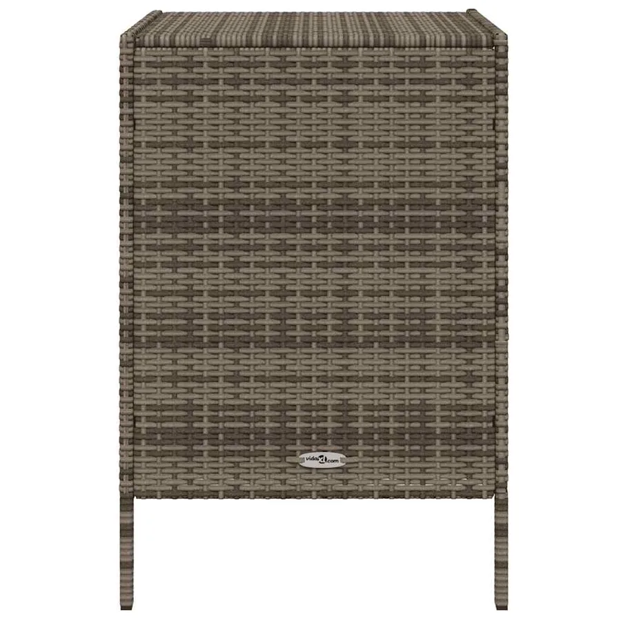 Armoire de rangement de jardin et 3 tiroirs gris résine tressée - 6