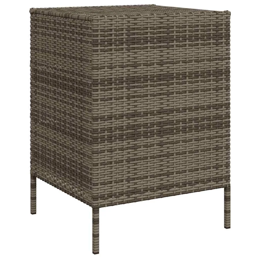 Armoire de rangement de jardin et 3 tiroirs gris résine tressée - 7
