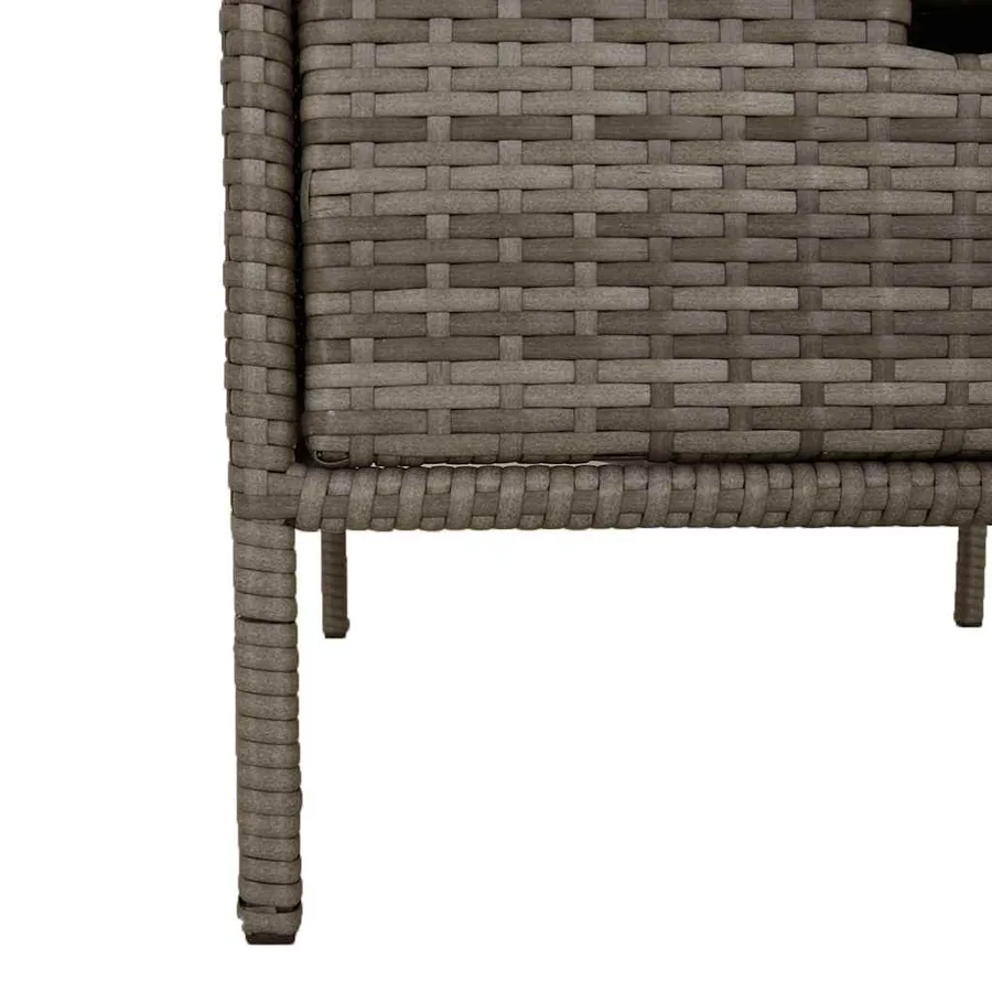Armoire de rangement de jardin et 3 tiroirs gris résine tressée - 8
