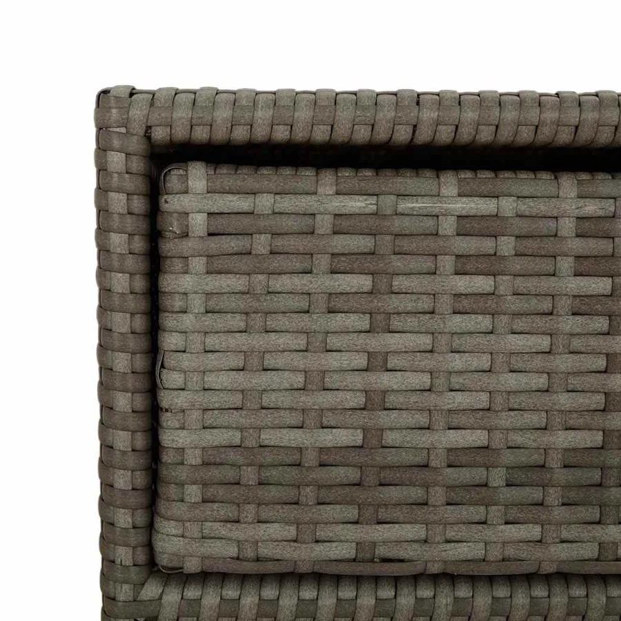 Armoire de rangement de jardin et 3 tiroirs gris résine tressée - 9