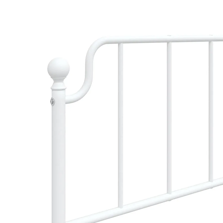 Cadre de lit métal sans matelas et tête de lit blanc 100x190 cm - 9