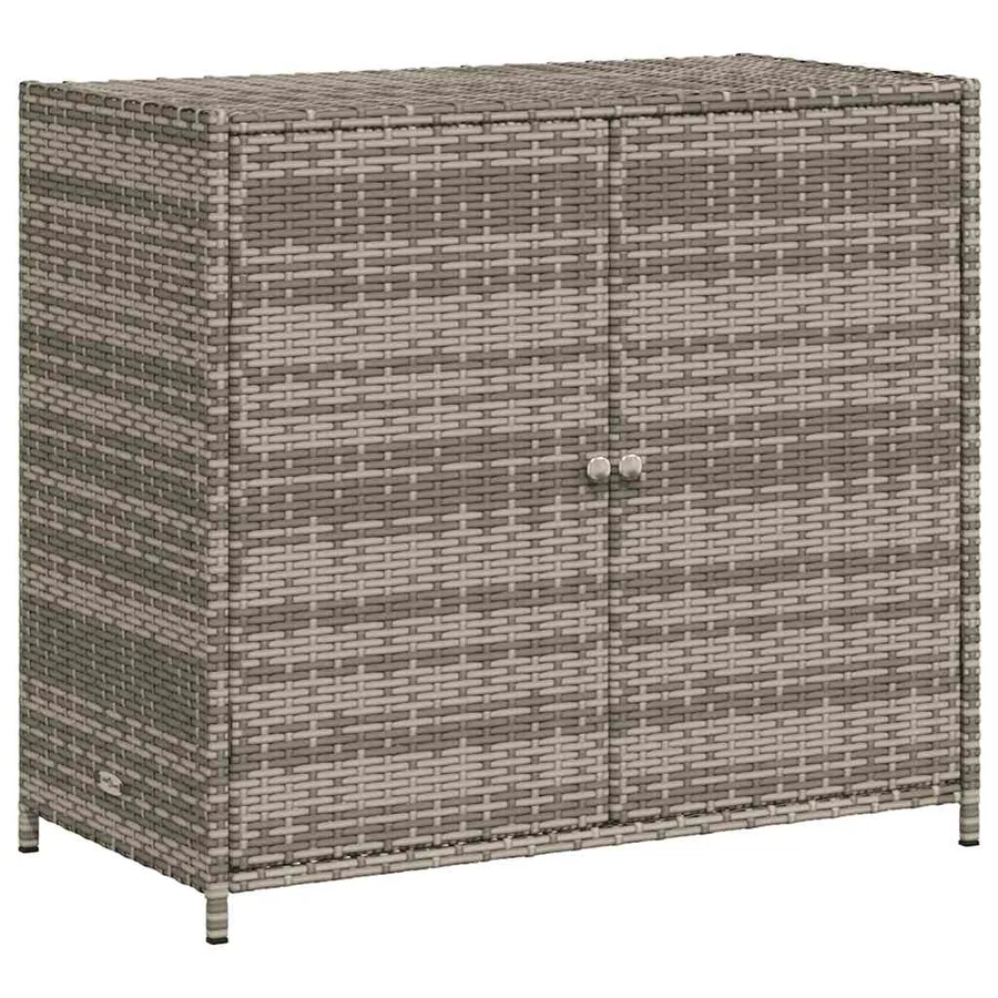 Armoire de rangement de jardin gris 83x45x76 cm résine tressée - 2