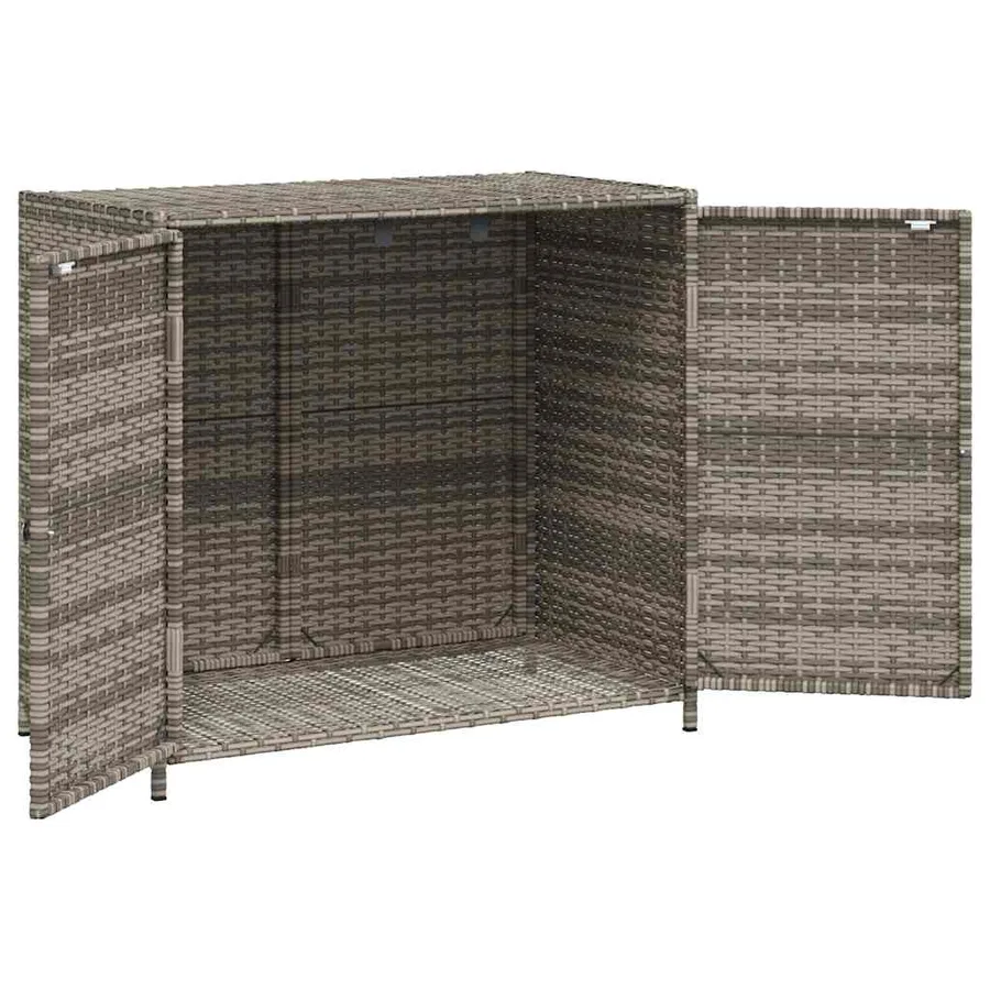 Armoire de rangement de jardin gris 83x45x76 cm résine tressée - 6